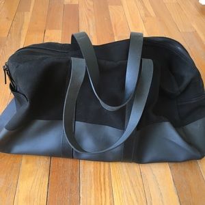 Everlane Weekender bag—canvas and leather